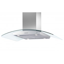 Cappa isola Best Delta Island 90 cm | versione aspirante, portata massima motore 390 m3/h. Acciaio inox e vetro