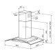 Cappa isola Best Delta Island 90 cm | versione aspirante, portata massima motore 390 m3/h. Acciaio inox e vetro