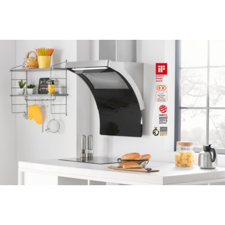 Cappa a parete Silverline 3433 | 80 cm, vetro temperato nero Classe energetica A +