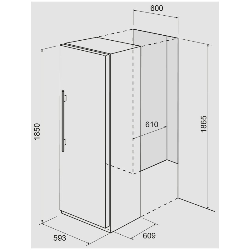 Встраиваемый холодильник размеры шкафа