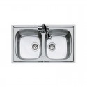 Lavello 2 vasche 86*50 cm acciaio inox AISI 304 spazzolato
