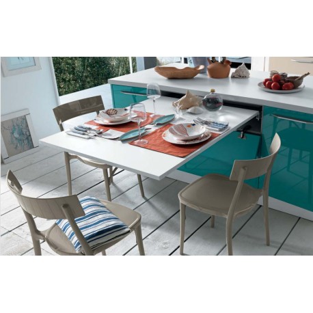 Dispositivo per tavolo a cassetto estraibile Brunch, piano 108 cm portata 80 kg