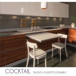 Dispositivo estraibile per tavolo a cassetto Cocktail, piano 76 cm, portata 60 kg 