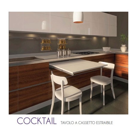 Dispositivo estraibile per tavolo a cassetto Cocktail, piano 76 cm, portata 60 kg 