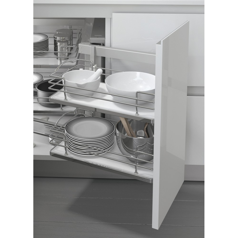 Cestello estraibile per cucina base ad angolo 803BWY | Fidea Cesto estraibile disponibile in 2 modelli o ripiano angolare