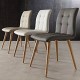 Sedie Finland | strutture legno naturale - sedile in ecopelle grigio titanio