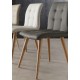 Sedie Finland | strutture legno naturale - sedile in ecopelle grigio titanio